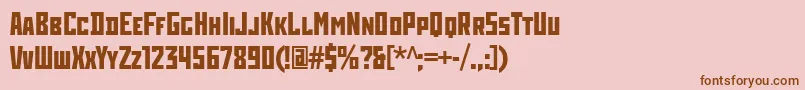 フォントRodchenkoCondensedBold – ピンクの背景に茶色のフォント