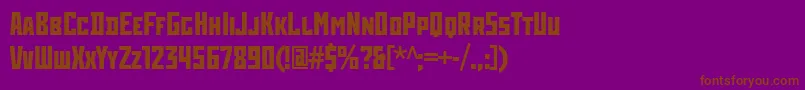 RodchenkoCondensedBold-Schriftart – Braune Schriften auf violettem Hintergrund