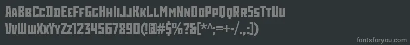 フォントRodchenkoCondensedBold – 黒い背景に灰色の文字