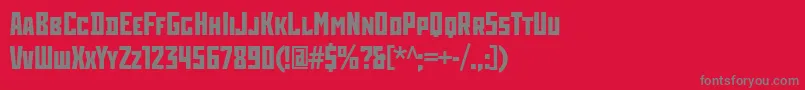 フォントRodchenkoCondensedBold – 赤い背景に灰色の文字