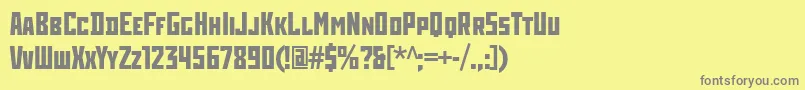 フォントRodchenkoCondensedBold – 黄色の背景に灰色の文字
