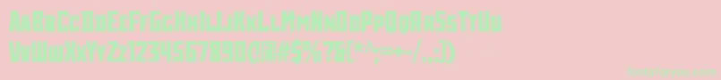 RodchenkoCondensedBold-Schriftart – Grüne Schriften auf rosa Hintergrund