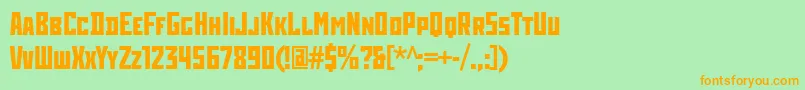 Шрифт RodchenkoCondensedBold – оранжевые шрифты на зелёном фоне