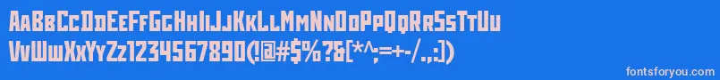 フォントRodchenkoCondensedBold – ピンクの文字、青い背景