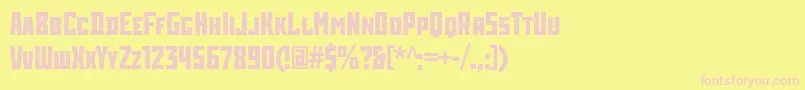 フォントRodchenkoCondensedBold – ピンクのフォント、黄色の背景