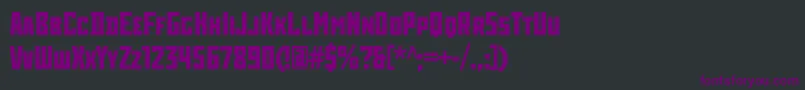 Czcionka RodchenkoCondensedBold – fioletowe czcionki na czarnym tle