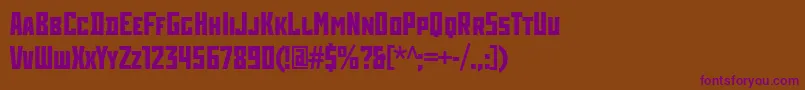 RodchenkoCondensedBold Font – Purple Fonts on Brown Background