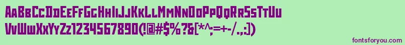 フォントRodchenkoCondensedBold – 緑の背景に紫のフォント