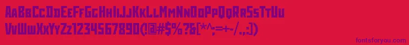 RodchenkoCondensedBold Font – Purple Fonts on Red Background