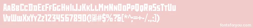 RodchenkoCondensedBold-fontti – valkoiset fontit vaaleanpunaisella taustalla