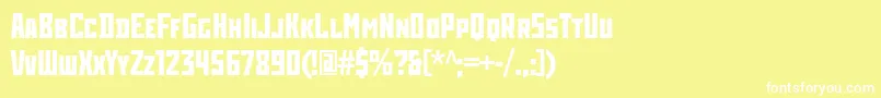 フォントRodchenkoCondensedBold – 黄色い背景に白い文字