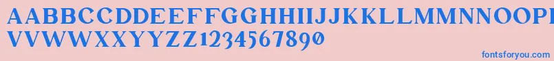 Mullion Demo Version Font – Blue Fonts on Pink Background