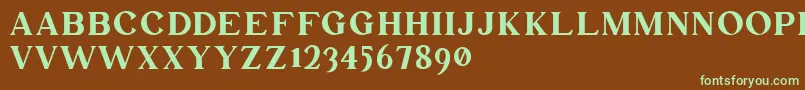 Mullion Demo Version Font – Green Fonts on Brown Background
