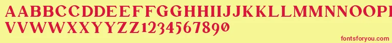Mullion Demo Version Font – Red Fonts on Yellow Background