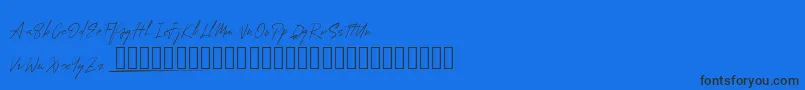Шрифт MungSignature – чёрные шрифты на синем фоне