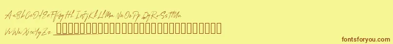 Czcionka MungSignature – brązowe czcionki na żółtym tle