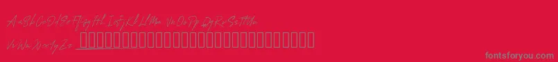 MungSignature Font – Gray Fonts on Red Background