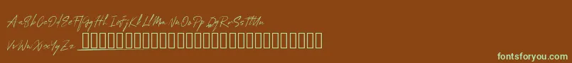 MungSignature Font – Green Fonts on Brown Background