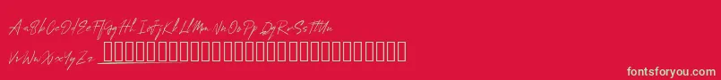 MungSignature Font – Green Fonts on Red Background