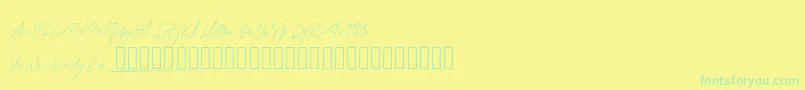 MungSignature Font – Green Fonts on Yellow Background