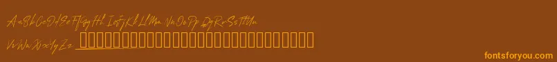 MungSignature Font – Orange Fonts on Brown Background