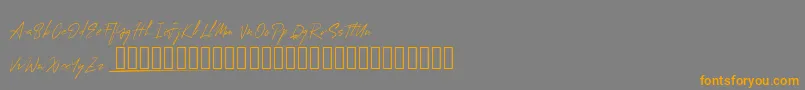 MungSignature-Schriftart – Orangefarbene Schriften auf grauem Hintergrund