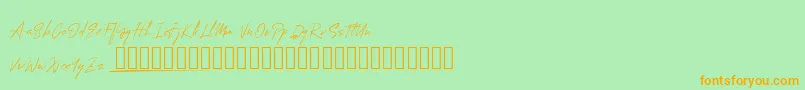 MungSignature Font – Orange Fonts on Green Background