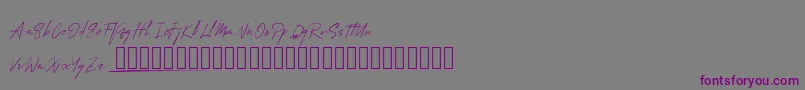 MungSignature-Schriftart – Violette Schriften auf grauem Hintergrund