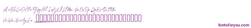 フォントMungSignature – 白い背景に紫のフォント