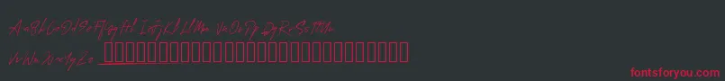 MungSignature-Schriftart – Rote Schriften auf schwarzem Hintergrund