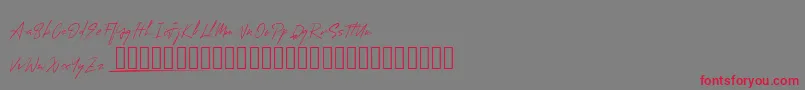 MungSignature-Schriftart – Rote Schriften auf grauem Hintergrund