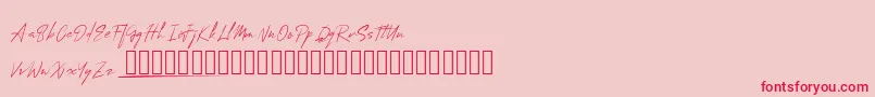 フォントMungSignature – ピンクの背景に赤い文字