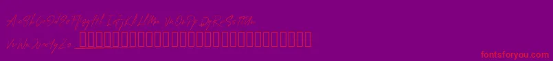 MungSignature-Schriftart – Rote Schriften auf violettem Hintergrund