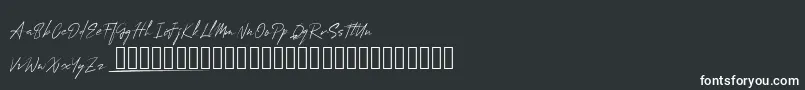 MungSignature-fontti – valkoiset fontit mustalla taustalla