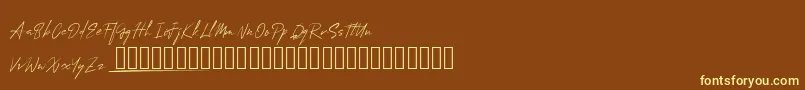 MungSignature Font – Yellow Fonts on Brown Background