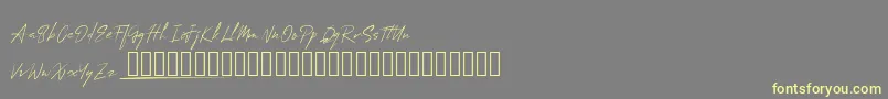 MungSignature-Schriftart – Gelbe Schriften auf grauem Hintergrund