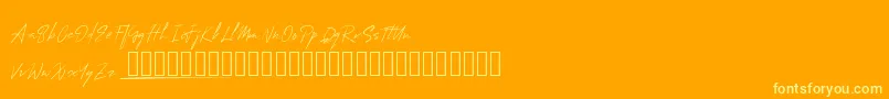 MungSignature Font – Yellow Fonts on Orange Background