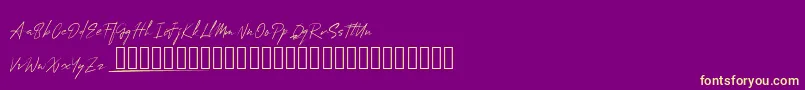 MungSignature-Schriftart – Gelbe Schriften auf violettem Hintergrund