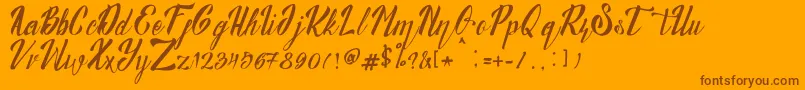 Munich Font – Brown Fonts on Orange Background
