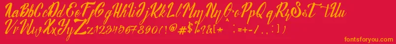 Munich Font – Orange Fonts on Red Background