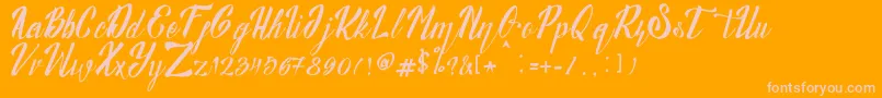 Munich Font – Pink Fonts on Orange Background