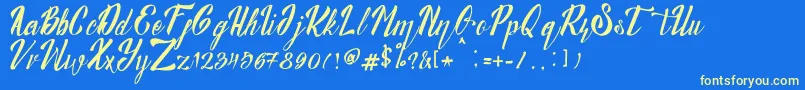 Munich Font – Yellow Fonts on Blue Background