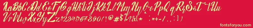 Munich Font – Yellow Fonts on Red Background