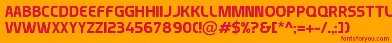 Munistic Font – Red Fonts on Orange Background