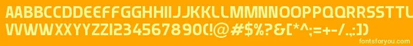 Munistic Font – Yellow Fonts on Orange Background