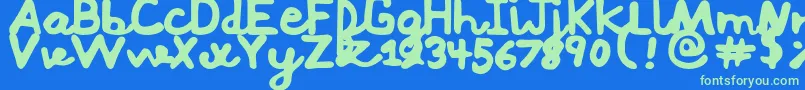 Mushi Font – Green Fonts on Blue Background