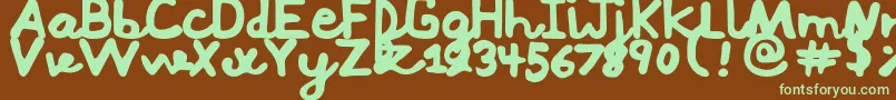 Mushi Font – Green Fonts on Brown Background