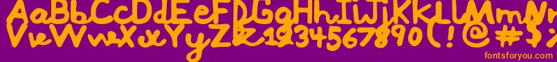 Police Mushi – polices orange sur fond violet