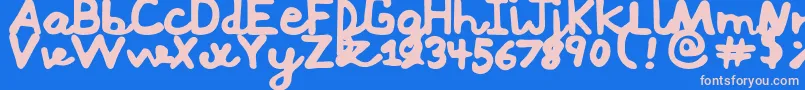 Mushi Font – Pink Fonts on Blue Background