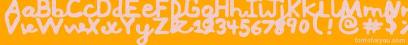 Mushi Font – Pink Fonts on Orange Background